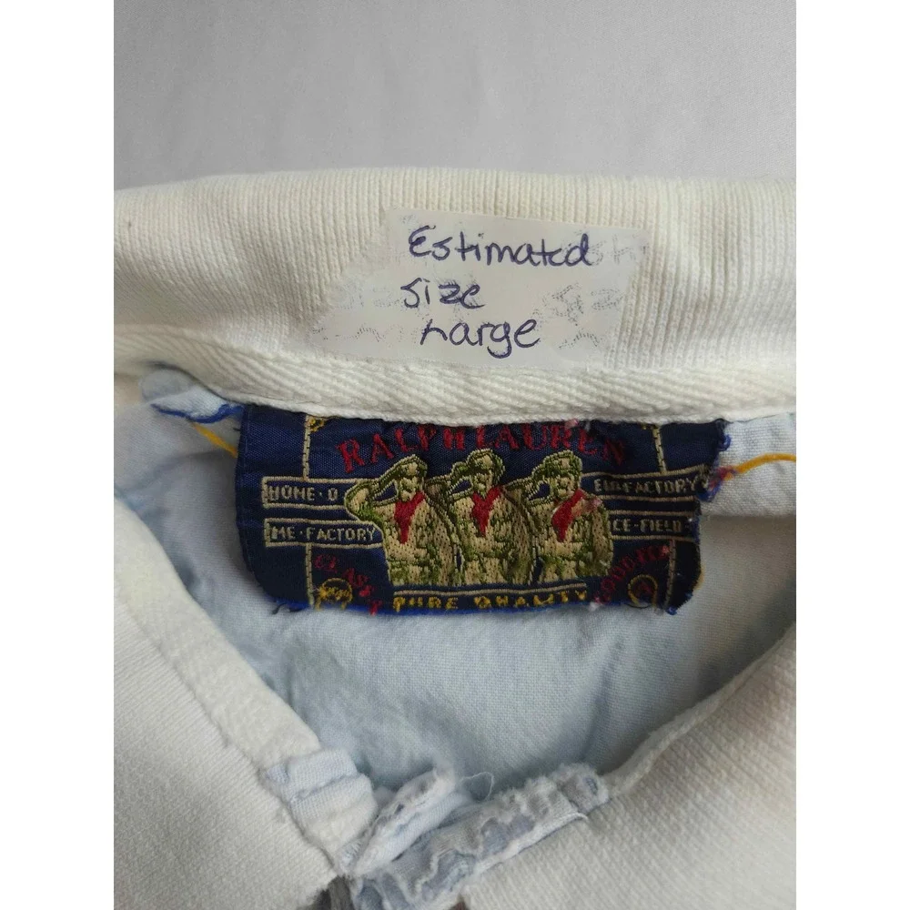 Ralph Lauren Polo Shirt Mens White Pique Classic Short Sleeve Pullover - Large